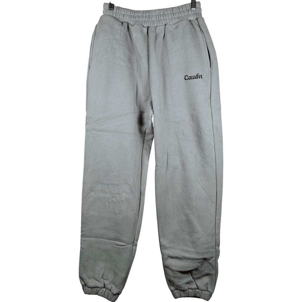 Comfrt Gray Jogger Sweatpants‎ Elastic Waist Cuffed Ankle Lounge S Unisex